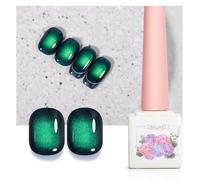 ADHERE Light & Shadow Bazaar - 12ml Dark Green Cat Eye Gel Nail Polish 1pc Holographic Magnetic Gel Polish, Soak off, for Manicure Salon DIY at Home (Dark Matter)