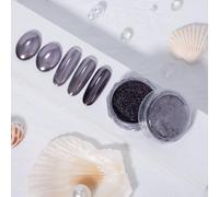 ADHERE Pearl Series - Magic Chrome Nail Powder, Hyper-Reflective Metallic Finish, 10-Second Mirror Gloss for Gel/DIY/Press-On Nails 0.7g (Obsidian Flame)