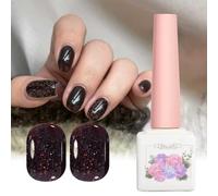 ADHERE Starry Diamond Series - 12ml Dark Chocolate-Brown Crushed Diamond Gel, Dazzling Nail Varnish, 1pc Sparkly Shiny Reflective Glitter Gel Polish, for DIY and Nail Art Salon (Z17)