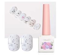 ADHERE The Ingredient Kitchen Collection - 12ml White Base, Black Glitter Sequins Gel Nail Polish 1pc Sparkle Shimmery Gel Polish for Nail Art Manicure Salon DIY at Home (Sale a Whirlwind)