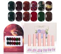ADHERE Winter Gift Collection - 12ml Dark Green UV LED Gel Nail Polish, 1pc Soak Off Gel Polish for Women Nail Art Manicure Salon DIY Design at Home (Green Pinecone)