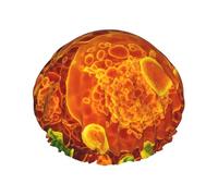 Adherent Eukaryotic Cells Seen Through A Microscop Print Reusable Shower Cap For Women Shower Caps With Double-Layer Elastic For Long Hair Bath