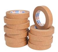 ADHES 12 ROLLS Brown Kraft Paper Tape 24mm x 50m Packaging Tape Heavy Duty Kraft Tape Parcel Fully Sticky Tapes for Boxes - Strong Adhesive & Recyclable Self-Adhesive