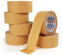 ADHES Brown Kraft Paper Tape, Brown Paper Tape for Strong Parcel Packaging Heavy Duty Writable Parcel Tape Recyclable,50mm x 40m 6 Rolls Cardboard Boxes For Transportation Movement