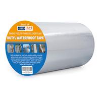 ADHES Butyl Tape Waterproof Tape, 47 mil Thick, 8 inch x 16 feet, Aluminum Foil Tape Butyl Sealant tape for RV Repair, Window, Silicone, Boat and Pipe Sealing, Glass & EDPM Rubber Roof Patching,Silver