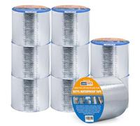 ADHES Butyl Tape Waterproof Tape, 9 Rolls x 4 inch x 16 feet, 47 mil Thick Aluminum Foil Tape Butyl Sealant tape for RV Repair, Window, Silicone, Boat and Pipe Sealing, Silver