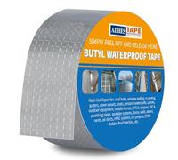 ADHES Butyl Tape Waterproof Tape Aluminum Foil Tape Sealan Tape,5cm x 5m,for RV Repair, Window, Silicone, Boat and Pipe Sealing, Glass & EDPM Rubber Roof Patching, Silver (5cm x 5m)