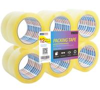 ADHES Clear Packing Tape Multipack, 55m x 48mm x 2.7Mil, 12 Rolls - Ideal for Moving, Shipping & Packaging