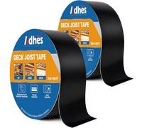 ADHES Deck Joist Tape, 2 Rolls 50mm X 15M Adhesive Butyl Waterproof Flashing Tape for Wood Decks, Beams, Roof, Outdoor Construction