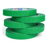 ADHES Green Masking Tape, 5 Rolls 18mm x 50m UV Resistant No Residue Painters Tape, Multi-Surface Artist Paint Tape for Walls Multi Surface Use