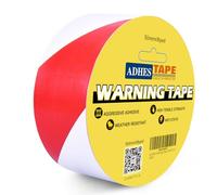 ADHES Hazard Tape Red White Warning Barrier Tape Caution Tape Hazard Tape Safety Stripe PVC Self Adhesive For Floor Marking, Walls, Pipes And Equipment Marking, 2 Inch X 54 Feet