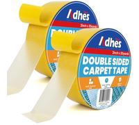 ADHES Heavy Duty Double Sided Carpet Tape, Yellow Gold 50MM x 27M x 2Roll Removable and Residue-Free Non Slip Rug Gripper for Hardwood Floors, Tape for Rugs Carpet Grippers and Anti-Slip Grips