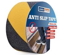 ADHES Non Slip Hazard Caution Tape, Safety Anti Slip Tape Roll, Strong Grip Warning Tape Floor Mats Sticker for Indoor Outdoor Walkway Stairs, Treads and Steps, Black/Yellow, 2In X 19.6Ft