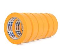ADHES Orange Painters Tape Delicate Surface Advanced Masking Tape Multi Surface 7 day UV resistant Washi Tape, 25mm x 50m, 6rolls Painting Indoor,DIY,Arts,Craft for Sharp Lines and No Paint Bleed