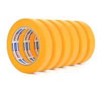 ADHES Orange Painters Tape Delicate Surface Advanced Masking Tape Multi Surface 7 day UV resistant Washi Tape,19mm x 50m, 6rolls Painting Indoor,DIY,Arts,Craft for Sharp Lines and No Paint Bleed