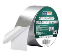 ADHES Professional Glass Fiber Aluminum Foil Tape, Withstand 80°C to 100°C, Fireproof Heat Resistant Tape, Reinforced Foil Duct Tape, for HVAC, Metal Repair Sealing and Insulation,50MM X 25M