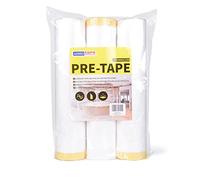 ADHES Tape and Drape, Pre-Taped Masking Film for Automotive Painting Covering, Protection Covering Paper for Car, Floor, Machine, 2600mm x33m (102.5inch x 36yard), 3-Roll