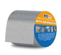 ADHES Waterproof Tape Butyl Tape Aluminum Foil Tape Sealan Tape Outdoor Use, 10cm x 5m,for RV Repair, Window, Silicone, Boat and Pipe Sealing, Glass & EDPM Rubber Roof Patching, Silver