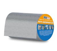 ADHES Waterproof Tape Butyl Tape Aluminum Foil Tape Sealan Tape Outdoor Use, 20cm x 5m,for RV Repair, Window, Silicone, Boat and Pipe Sealing, Glass & EDPM Rubber Roof Patching, Silver