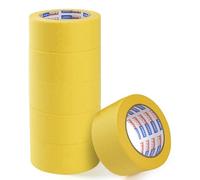 ADHES Yellow Painters Tape, Yellow Masking Tape, Painting Tape 50mm x 50m | for Walls, Labeling, 14 Days Clean Remove, (2Inch x 55yard), 6Rolls