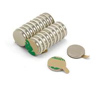 Adhesive 12mm dia x 2mm thick N42 Neodymium Magnet - 1.6kg Pull ( South ) ( Pack of 20 )