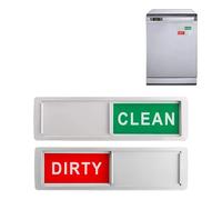 Adhesive Adhesive - Acrylic & ABS, 17.8 x 5cm Magnet Dirty Cleaning Sign Double-Sided Dishwasher Indicator | Easy Slide Design, Clear Text Display, Magnet Reminder C