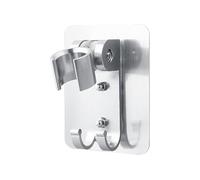 Adhesive Adjustable Head Bracket No Drilling Holder with 2 Hooks Space Aluminum Mounting for Most Hoses Easy to Install Seat Home Dorm Direction