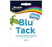Adhesive Bostik BLU TACK | WHITE | Original REUSABLE Sticky HOME SCHOOL OFFICE Walls BLU HACKS NO MARKS Safe Craft ART Clean Handy (1 x PACK (SAMPLE) WHITE - BLU TACK)