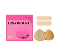 Adhesive Bra Inserts - Strapless Silicone Stick on Pads, Nipple Covers, Invisible Cup Shapers, Soft Skin Touch Build | Sticky Bra Pads for Women Swimwear Evening Gown Party Sports Dress Occasions