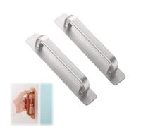 Adhesive Cabinet Handles Stick on Handle No Drill Cabinet Pulls Peel and Stick Cabinet Door Handles Self Stick Drawer Pulls Peel for Kitchen Bathroom Closet Wardrobe Dresser Window (2,Silver)