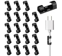 Adhesive Cable Clips - ABS Acrylic 3x1.1x0.7cm | Cord Management Clips Set | Sticky Cable Organizer, Wire Holder Clip For USB Ethernet Mouse Keyboard Cables | Desk Cables Control