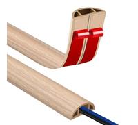 Adhesive Cable Gutters, Wood Grommets Rubber Floor, Cable Duct, for Use in Offices, School, Warehouse, Concerts, Etc, to Protect Cables Avoid Trouble Risks