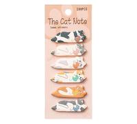 Adhesive Cat Memo Pads - Decorative Sticky Note Pack with Strong Stick On Backing for Easy Repositioning and Clear Writing Space, Creative Desk Stationery for Study Planning Reminder Notes