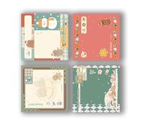 Adhesive Christmas Pattern Themed Sticky Note Christmas Write Sheets for Planner Notebook Decoration Safe Materials Multipurpose Writing Pad for Students Adhesive Note