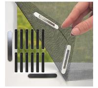 Adhesive Clip for Mosquito Meshes, 12Pcs Magnetic Strips for Window Fly Screens, No Trace and No Punching Installation, for Shower Blackout Blinds Wall Magnet for Home and Office Use