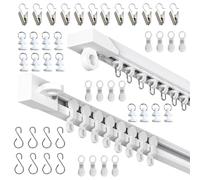 Adhesive Curtain Rod No Drill Curtain Track for Renters 50cm500cm WallMounted Ideal for Bedrooms & Closets 340cm/11.2ft Smooth Wall Solution