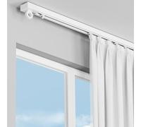 Adhesive Curtain Track Flexible ed Rail Silent Smooth Design for Curtains RV Shower Hospital510cm/200.79in (White)