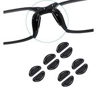 Adhesive Eye Glasses Nose Pads, D Shape Anti-Slip Adhesive Stick on Nose Pads,Soft Silicone for Glasses, Eyeglasses and Sunglasses, 2mm,Black,5 Pairs