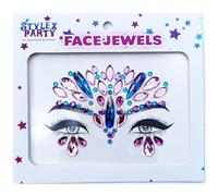 Adhesive Face Gems Jewels Pick & Choose Festival Rave Party Accesories Make Up Special Effects Glow In The Dark Stick On Body Gems (Pink & Blue Teardrops)
