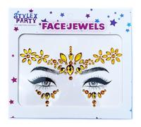 Adhesive Face Gems Jewels Pick & Choose Festival Rave Party Accesories Make Up Special Effects Glow In The Dark Stick On Body Gems (Gold Flower)