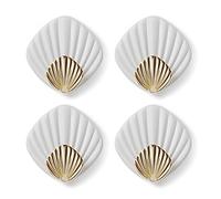 Adhesive for Shell Hook Home Hotel Wall Mounted Hooks 4 Pieces Nail Drilling Free Door Back Hook for Towels Keys Organizer Hooks for Wall Door Abs Anti Deformed