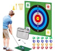 Adhesive Golf Game | Portable Striking Mat - Double Sided Golf Game Mat Kit with 20 Balls for Family, Golfers, Training and Indoor and Outdoor Practice