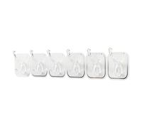 Adhesive Hook - Coat Rack | Heavy Adhesive Hooks | Mall 6 Hook Adhesives | No Drilling PVC SPACE SAVER SAVER WALLS FOR PLAIN, DOOR, KITCHEN, BEDROOM, QUICK HOME