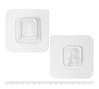 Adhesive Hooks, 16 pairs, in Transparent, two piece multi-functional hook, 2.3 x 2.3" adhesive surface, wall hooks for sticking in bathroom, kitchen, wall mount sticker set, shower tray fixing hook