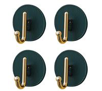 Adhesive Hooks,4 Pcs Hooks Self Adhesive from Waterproof Strong Bonding Power Sticky Hooks for Hanging Coat Cloth Towel Key,Multi-Purpose Hanging Hooks for Bathroom,Kitchen Without Nails (Green)