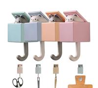 Adhesive Hooks 4 Pieces Heavy Duty Space Saving Holder