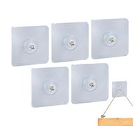 Adhesive Hooks | 5 Pieces No Drilling Waterproof | Damage Free Wall Hooks for Bathroom Shower Bedroom Living Room Home Apartment Dorm Office Towel Loofah Bag