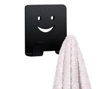Adhesive Hooks for Hanging - Wall Hooks for Intensive Use, Self Adhesive Hooks Resistant Smile Face | Decorative Hooks in Aluminium Alloy for Kitchen and Bathroom, Waterproof Hooks for M