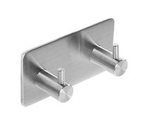 Adhesive Hooks for Wall Stainless Steel Bathrooms Towel Hooks Kitchen Metal Heavy Duty Stick On Hooks for Hanging No Drill Shower Hooks Sticky Wall Robe Hooks for Coats,Door,Key,Bag,Silver 2 Hooks