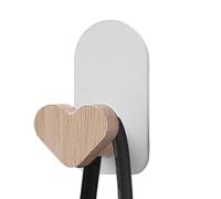 Adhesive Hooks - Self Adhesive Wall Hooks for Hanging Nordic Wood Clothes | Waterproof Wooden Wall Hooks, Towel and Coat Hooks, Tool-Free Hooks for Hanging De, Heart-shaped, Consulte la descripción